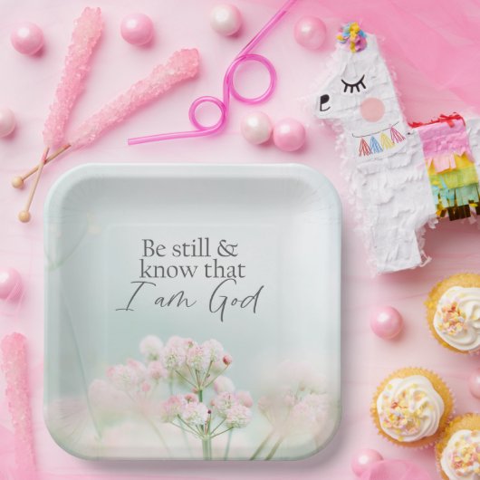Psalm 46:10 Sei still und weiß, ich bin Gott Bibel Pappteller (Party)