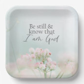 Psalm 46:10 Sei still und weiß, ich bin Gott Bibel Pappteller (Vorderseite)