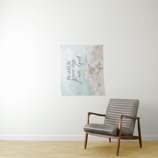 Psalm 46:10 Sei still und weiß, ich bin Gott Bibel Wandteppich (Beispiel)