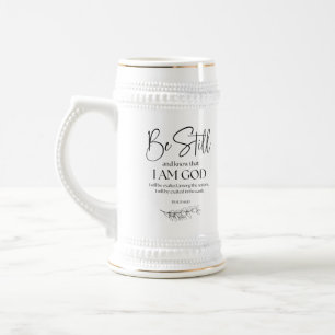 Psalm 46:10 Sei still und weißt, dass ich Gott bin Bierglas