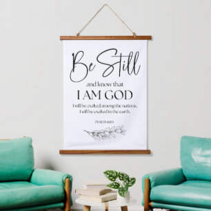 Psalm 46:10 Sei still und weißt, dass ich Gott bin Wandteppich Mit Holzrahmen