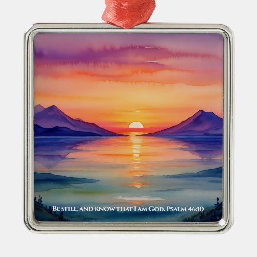 Psalm 46:10 Seid still und erkennet, dass ich Gott Ornament Aus Metall (Vorne)