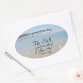 Psalm 46:10 Seid still und wisst, dass ich die Bib Ovaler Aufkleber (Umschlag)