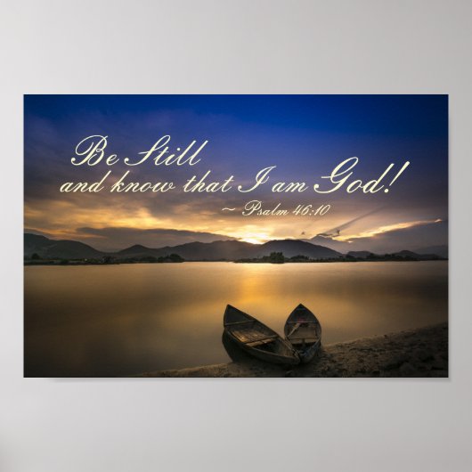 Psalm 46:10 Seid still und wisst, dass ich die Bib Poster (Vorne)
