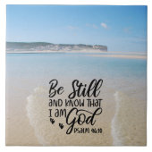 Psalm 46:10 Seid still und wisst, dass ich Gott Bi Fliese (Vorderseite)