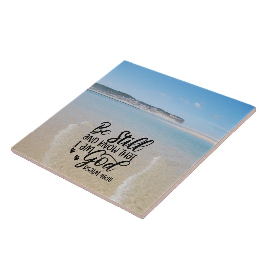 Psalm 46:10 Seid still und wisst, dass ich Gott Bi Fliese (Seite)