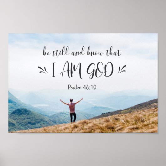 Psalm 46:10 Seid still und wisst, dass ich GOTT-Bi Poster (Vorne)