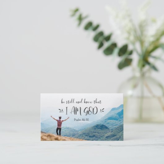 Psalm 46:10 Seid still und wisst, dass ich GOTT-Bi Visitenkarte (Stehend Vorderseite)