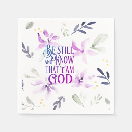 Psalm 46:10 Seid still und wisst, dass ich GOTT-Fl Serviette (Vorderseite)