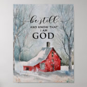 Psalm 46:10 Seid still und wisst, dass ich GOTT-Wi Poster (Vorne)
