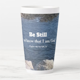 Psalm 46:10 Seien Sie noch Foto von Ocean Christli Milchtasse