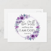 Psalm 46:10 Seien Sie still und kennen Sie die Lil Postkarte (Vorne/Hinten)