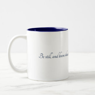 Psalm 46:10, (Stil 2), Geschenktasse Zweifarbige Tasse