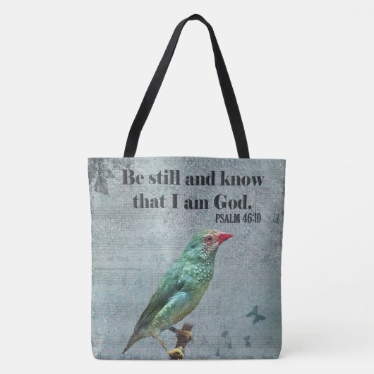 Psalm 46:10 Verse und Australian Star Finch Tasche (Vorderseite)
