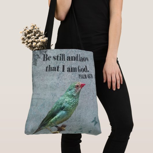 Psalm 46:10 Verse und Australian Star Finch Tasche (Von Nahem)