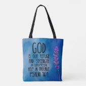 Psalm 46:1 Bibelverse Tote Tasche (Rückseite)
