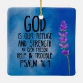 Psalm 46:1 Christliche Verse Kunst Keramikornament (Rückseite)