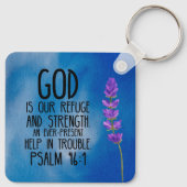 Psalm 46:1 Christliche Verse Kunst Schlüsselanhänger (Rückseite)