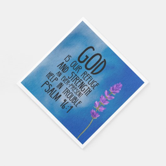 Psalm 46:1 Christliche Verse Kunst Serviette (Ecke)