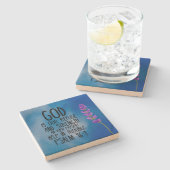 Psalm 46:1 Christliche Verse Kunst Steinuntersetzer (Seitenansicht)