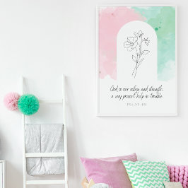 Psalm 46:1 Gesteckte Blume Wall Art Poster