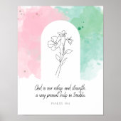 Psalm 46:1 Gesteckte Blume Wall Art Poster (Vorne)