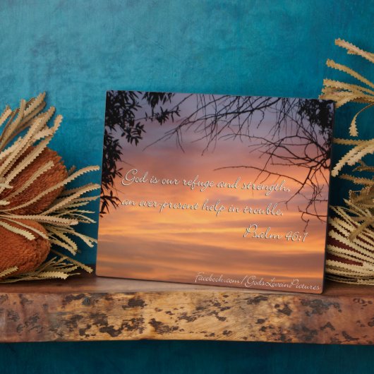 Psalm 46:1 Gott ist unsere Zuflucht & Kraft.. Fotoplatte (Seite)