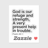 Psalm 46:1 Gott ist unsere Zuflucht und Stärke Aufkleber (Blatt)