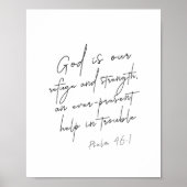 Psalm 46:1 Gott ist unsere Zuflucht und Stärke Poster (Vorne)