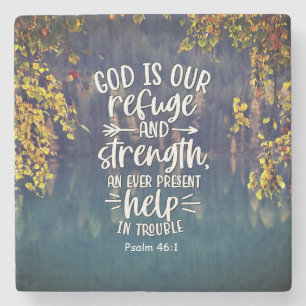 Psalm 46:1 Gott ist unsere Zuflucht und Stärke Steinuntersetzer