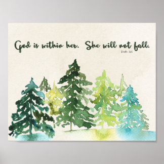 Psalm 46:5 Bible Verse wall Art Poster
