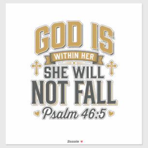 Psalm 46_5 Christliche Typografie Vektor Aufkleber