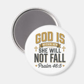 Psalm 46_5 Christliche Typografie Vektor Magnet (Vorderseite/Rückseite)