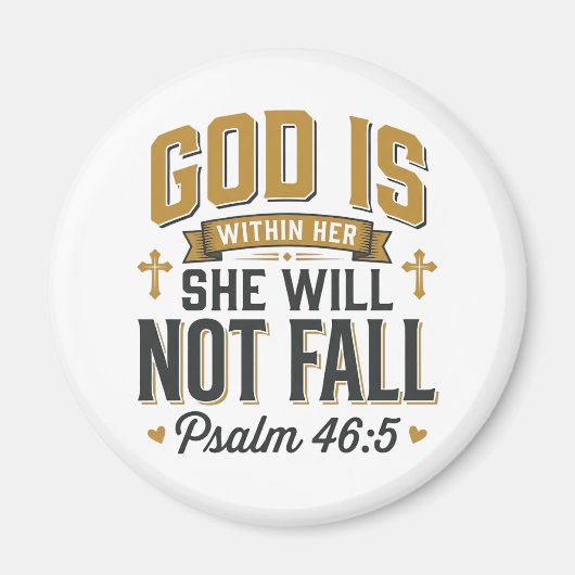 Psalm 46_5 Christliche Typografie Vektor Magnet (Vorne)