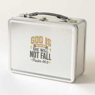 Psalm 46_5 Christliche Typografie Vektor Metall Brotdose