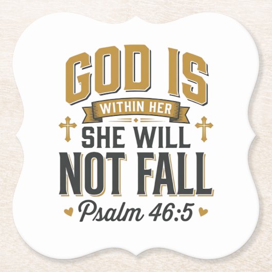 Psalm 46_5 Christliche Typografie Vektor Untersetzer (Vorderseite)