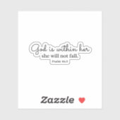 Psalm 46:5 God is within her Aufkleber (Blatt)