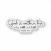 Psalm 46:5 God is within her Aufkleber (Vorderseite)