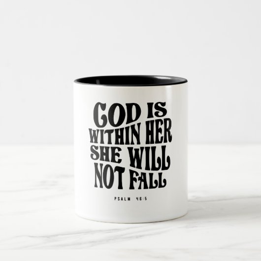 Psalm 46:5 Gott in ihr - Christliches Zitat Zweifarbige Tasse (Mittel)