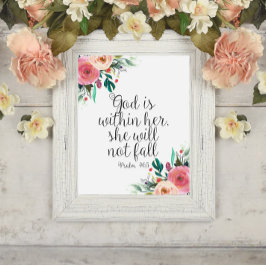 Psalm 46:5 Gott ist in ihr, Girl Bible Scripture Poster