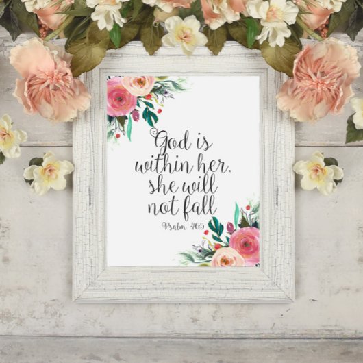 Psalm 46:5 Gott ist in ihr, Girl Bible Scripture Poster