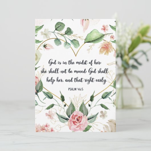 Psalm 46:5, Gott ist in ihr, Schrift Kunst Einladung (Stehend Vorderseite)