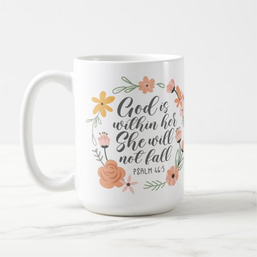 Psalm 46:5 Gott ist in ihr, sie wird nicht fallen Kaffeetasse (Links)