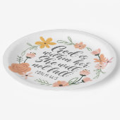 Psalm 46:5 Gott ist in ihr, sie wird nicht fallen Pappteller (Schrägansicht)