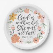 Psalm 46:5 Gott ist in ihr, sie wird nicht fallen Pappteller (Vorderseite)