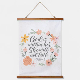 Psalm 46:5 Gott ist in ihr, sie wird nicht fallen Wandteppich Mit Holzrahmen