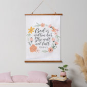 Psalm 46:5 Gott ist in ihr, sie wird nicht fallen Wandteppich Mit Holzrahmen (Schlafzimmer)