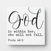 Psalm 46:5 Gott ist in ihrer Bibelschrift-Schriftz Fotoplatte (Vorderseite)