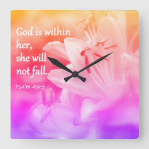 Psalm 46:5 quadratische wanduhr