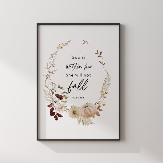 Psalm 46:5 Scripture Poster – God Is Within Her